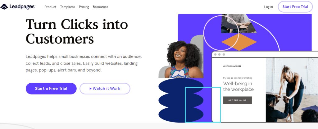 leadpages home page