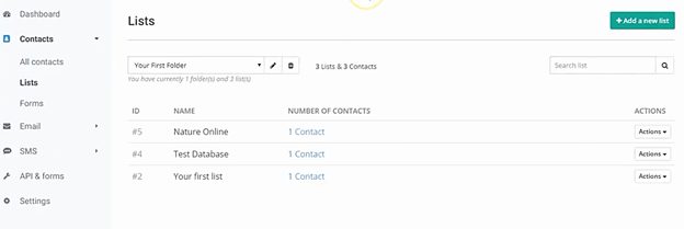 SendinBlue Contact Management