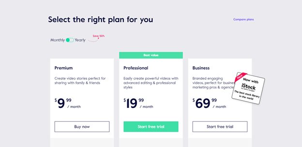 magisto pricing plan