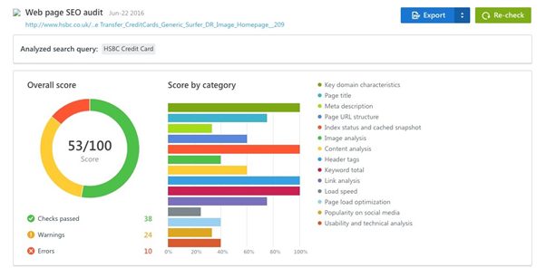 SE Ranking On-page SEO Checker