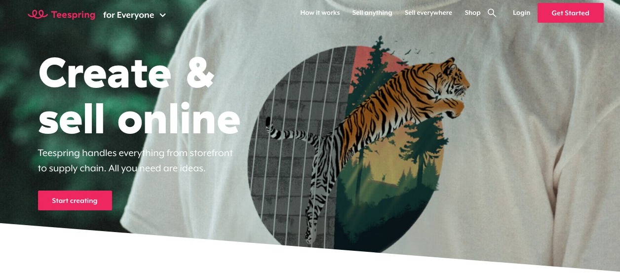 print on demand websites teespring