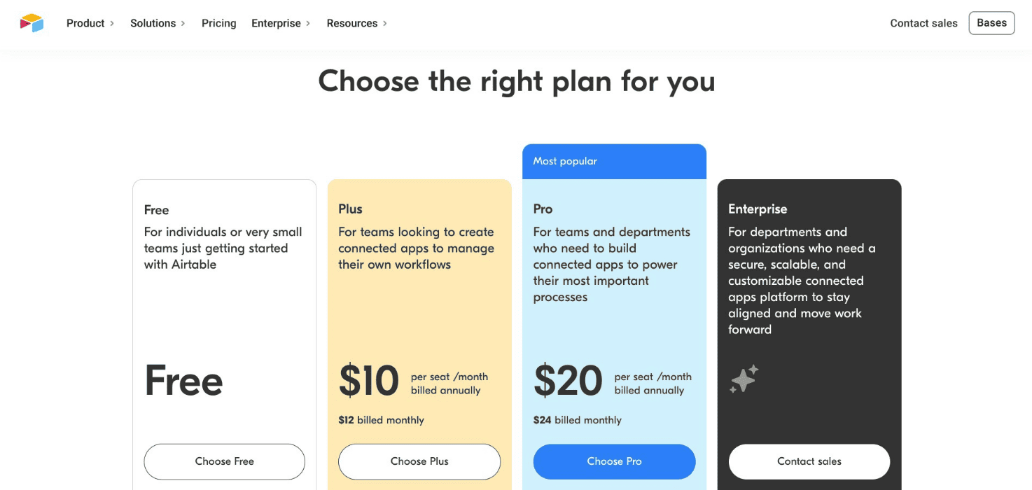 Airtable Pricing