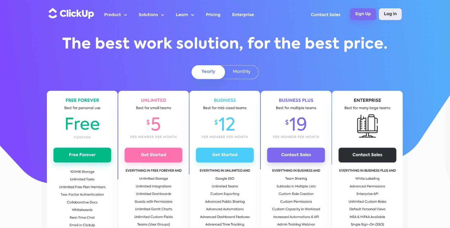 ClickUp Pricing