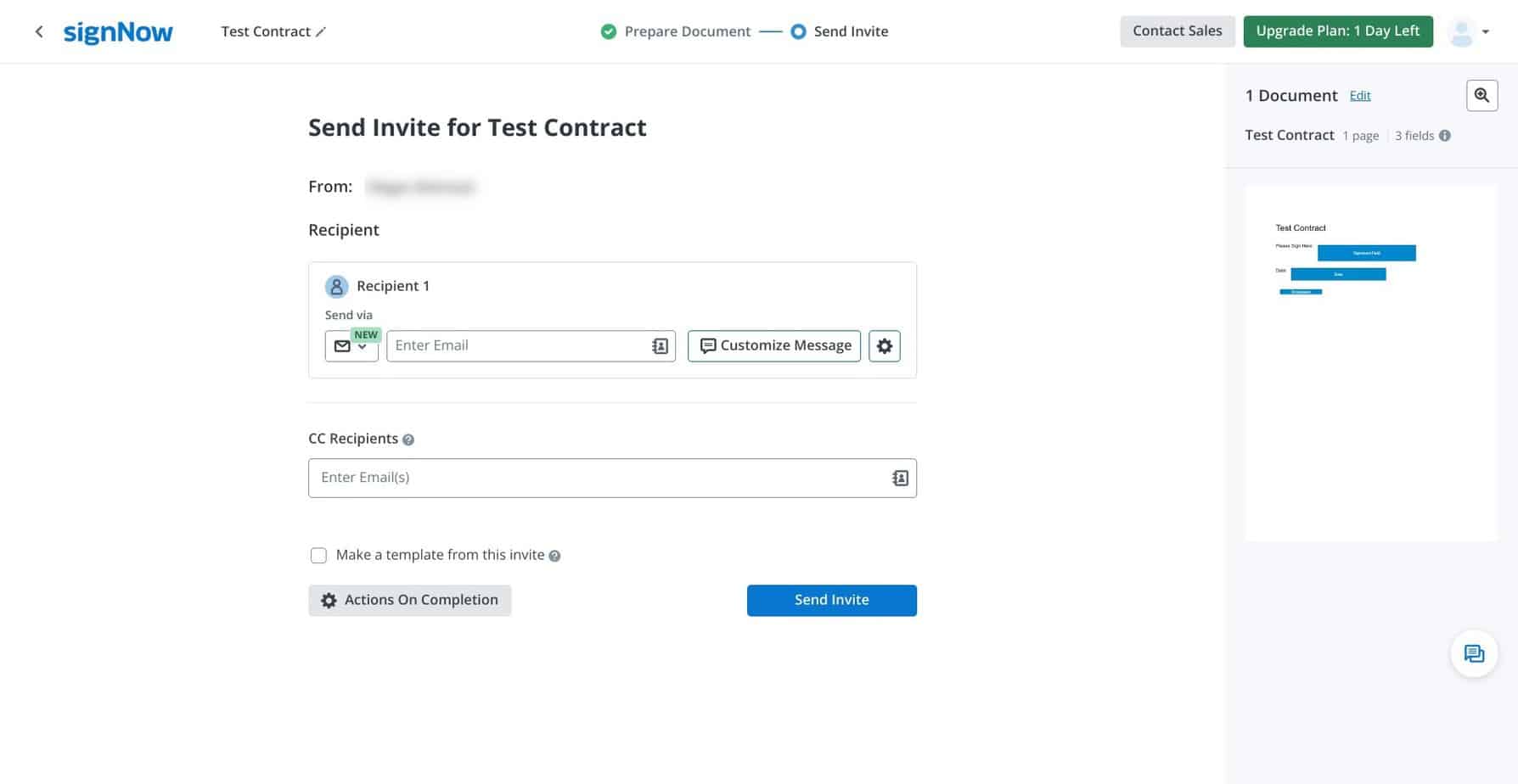 signNow Signing Document Platform customization options